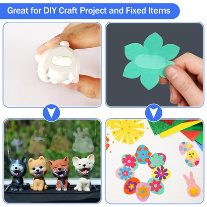JANYUN 140 Pieces Adhesive Dots,Removable Round Putty Clear Tack No Trace Small Tape Stickers for Wall Hanging Festival Poster Office Party Decoration Picture Crafts