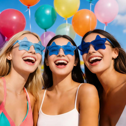 Wholesale 50 Pack Rimless Star Sunglasses Bulk, Fun Colorful Star Party Glasses for Women Men