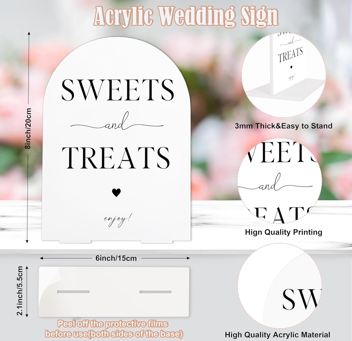 Sign Our Bible Wedding Sign, White Acrylic Wedding Guest Book Sign, Bridal Shower Decor, Elegant Arch Acrylic Table Top Signs for Reception Marriage Engagement Party Decorations