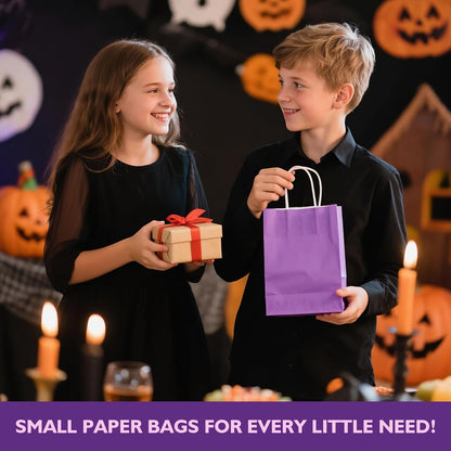 32 Pack Paper Gift Bags with Handles, 5.8"×3.2"×8.25" Party Favor Bags, Gift Bags, Small Gift Bags with Handles, Party Bags, Small Goodie Bags Bulk for Birthday, Crafts, Wedding, Party Supplies (8 Colors)