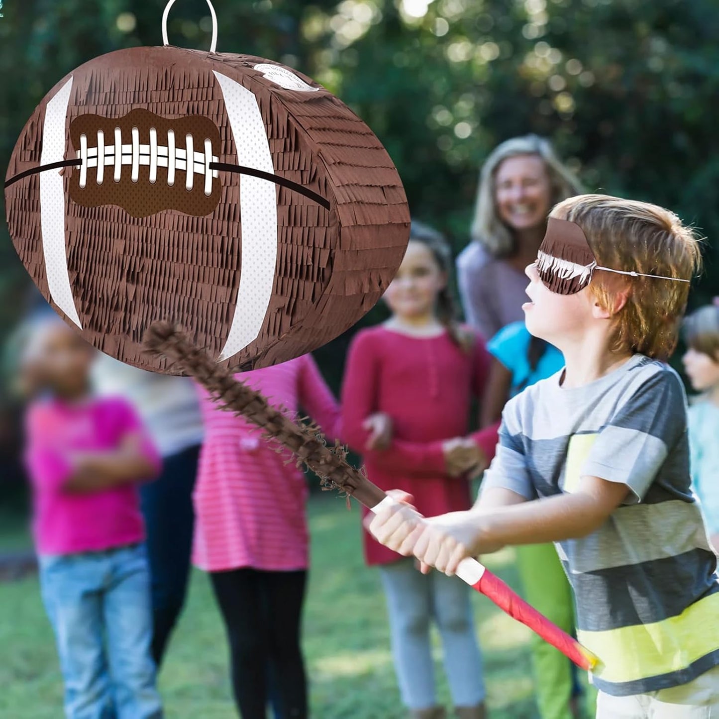 Hooqict Mexican Pinata with Blindfold and Bat Stick Party Pinata for Fiesta Carnival Cinco de Mayo Decorations Kids Adults Mexican Party Games Birthday Party Supplies