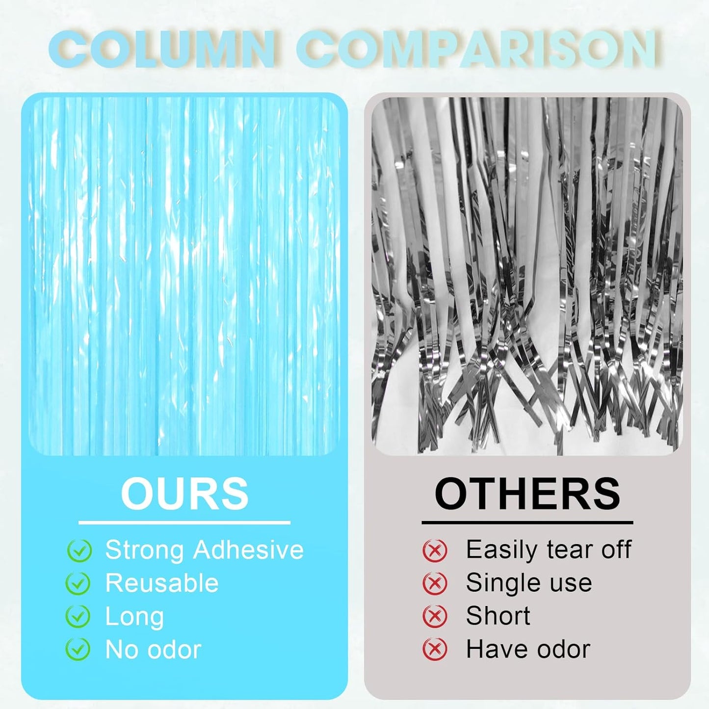 Voircoloria 3 Pack 3.3x8.2 Feet Gold Foil Fringe Backdrop Curtains, Tinsel Streamers, Fringe Backdrop for 2025 New Years Eve, Graduation, Birthday, Baby Shower, Gender Reveal, Disco Party - Colors B