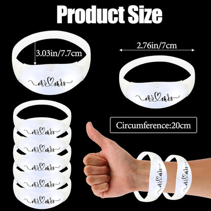 24 Pcs Wedding Sound Activated LED Glow Bracelets Light Up Bracelets for Adults Glow in the Dark Bracelets Neon Supplies for Concert