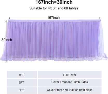 72inch Champagne Gold Tulle Table Skirts for Rectangle Round Tables, Gold Grim Ruffle Tulle Tutu Cloth Table Skirt 6ft for Wedding Birthday Party Cake Dessert Decor(No Top Cover)