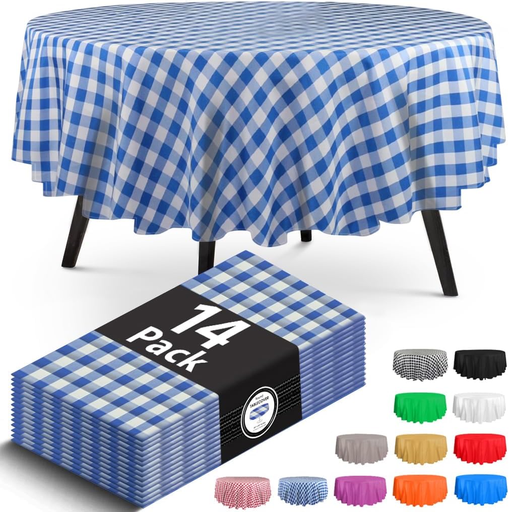 14 Pack Black 54 x 108 in. Rectangle Disposable Plastic Tablecloths - Smooth Decorative Covers for Parties, Weddings