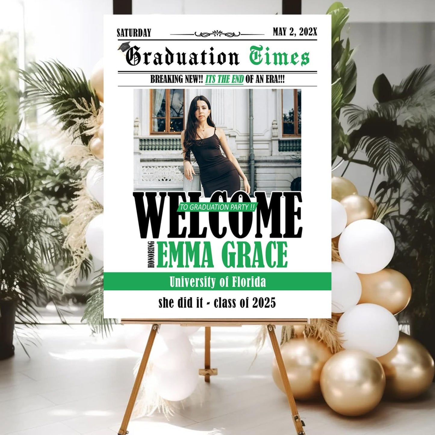 Personalized 2026 Graduation Party Welcome Sign, Minimalist Grads Decor, Class of 2026 Graduation Party Poster, Custom Graduation Party Sign, Congrats Grad Decorations Design 2