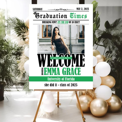 Personalized 2026 Graduation Party Welcome Sign, Minimalist Grads Decor, Class of 2026 Graduation Party Poster, Custom Graduation Party Sign, Congrats Grad Decorations Design 2