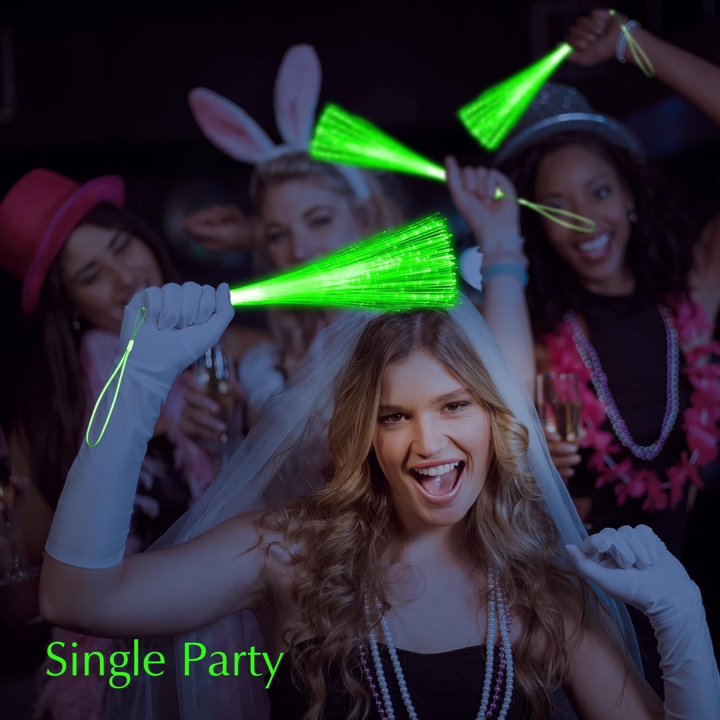 30 Pack Blue Fiber Optic Wands Glow Fiber Wands Bulk LED Light Up Wands with 3 Flashing Modes LED Flashing Sticks for July 4th Halloween Christmas Wedding Birthday Carnival Bachelor Party