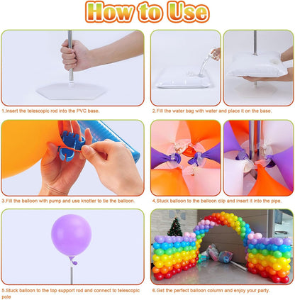 Chamvis Balloon Arch Kit, 9FT Height & 10FT Width Adjustable Balloon Arch Stand Frame Garland Stand: Wedding Baby Shower Birthday Photo Backdrop