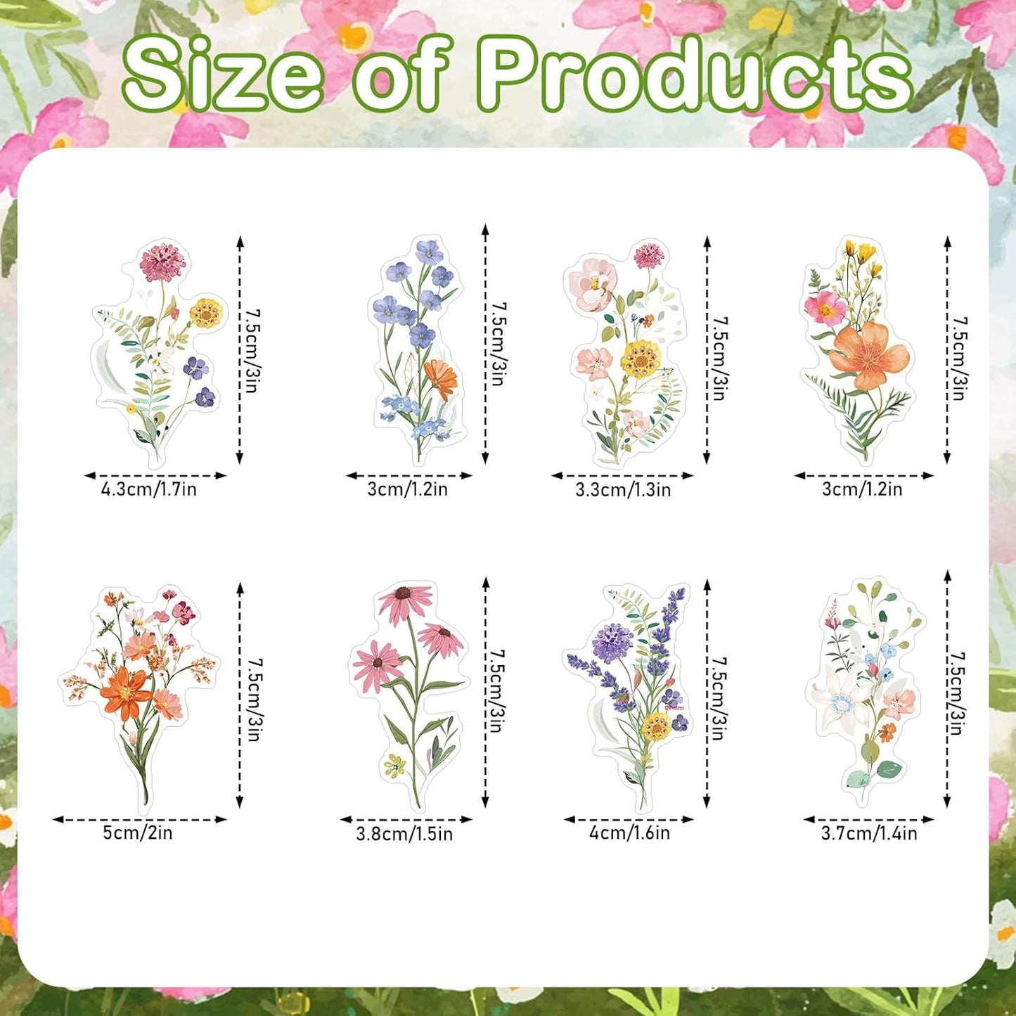 Rngmsi Flower Birthday Cupcake Toppers Decorations, 40PCS Wildflower Baby in Bloom Baby Shower Cake Decorations for Girls Women, Garden Floral Fairy Party Decor