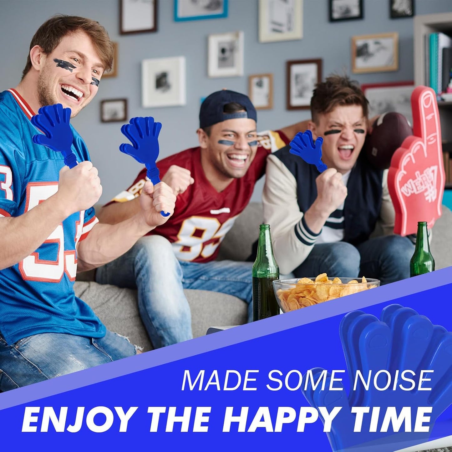 20 Pcs Hand Clappers Noisemakers 7.5 Inch Clappers Noisemakers Plastic Hand Clappers for Birthdays Game Football Sporting Events Cheers Supplies Dance Basketball Football Noisemakers(Purple)