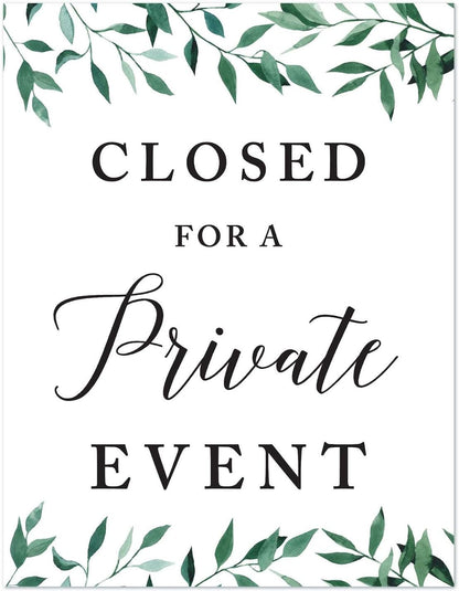 Andaz Press Wedding Party Signs, Natural Greenery Green Leaves, 8.5x11-inch, Bridal Shower Scavenger Hunt, 1-Pack - Colors B