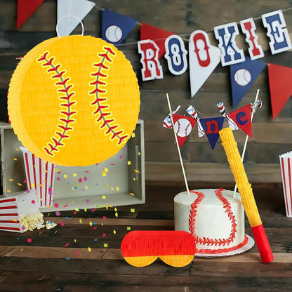 Hooqict Mexican Pinata with Blindfold and Bat Stick Party Pinata for Fiesta Carnival Cinco de Mayo Decorations Kids Adults Mexican Party Games Birthday Party Supplies