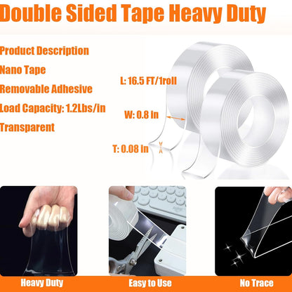 Double Sided Tape for Wall Hanging, 0.79" Sticky Tack Dots Strong Mounting Putty, Stickers Easy to Peel for Crafts, Poster, Balloons Decoration, 252 PCS Removable Tape