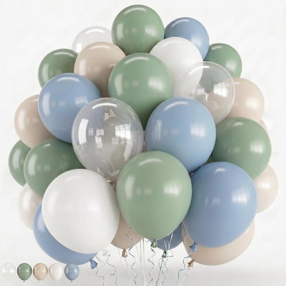 60 Pcs Blue and Silver Balloons, Navy Royal Blue Silver Party Balloons with Metallic Confetti Helium Latex Balloons for Birthday Baby Showers Fathers Day 2025 Graduation Decoration