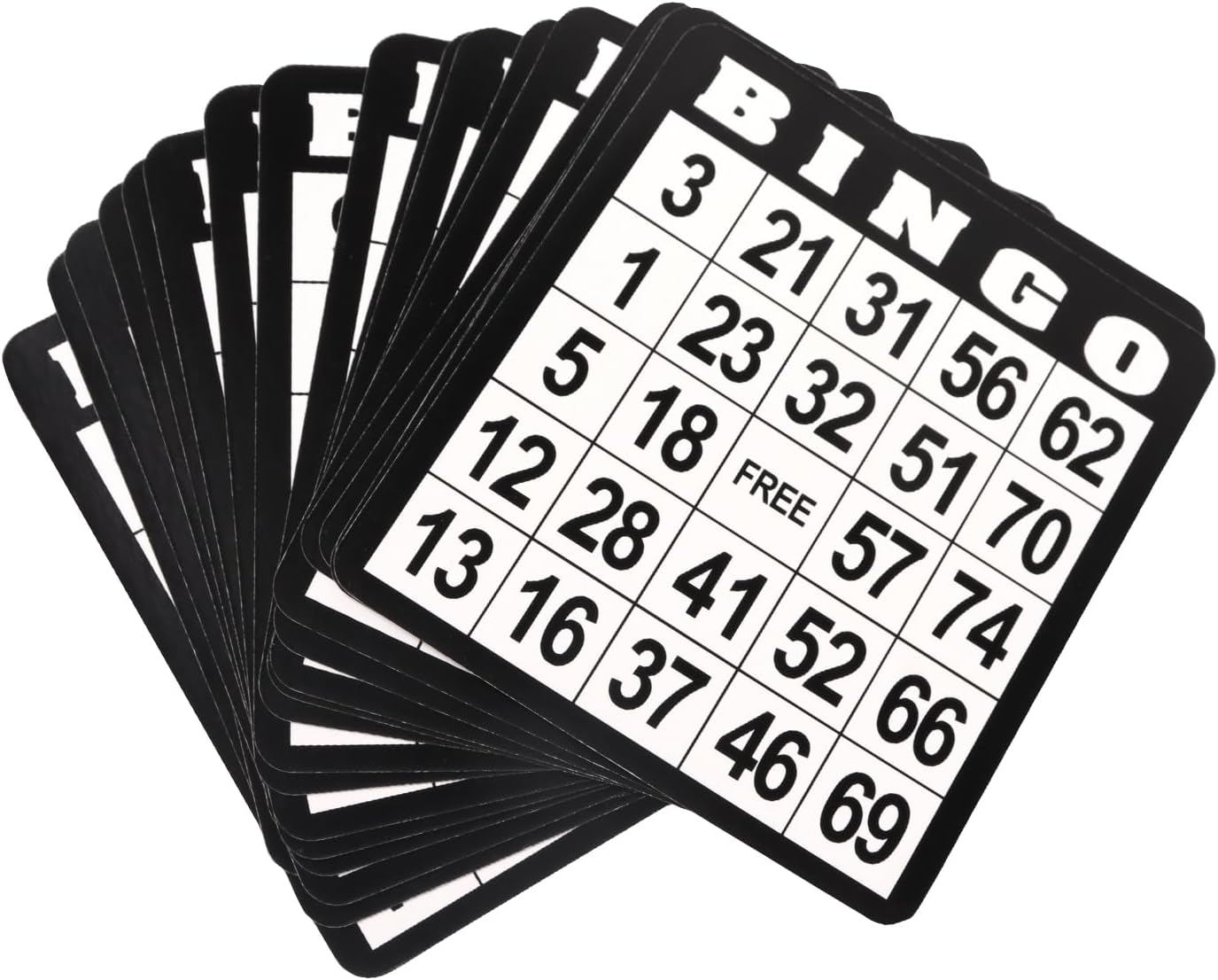 GSE Games & Sports Expert 100-Pack Multi-Color Bingo Game Cards with Easy Read Numbers, Reusable Paper Bingo Sheets for Large Groups, Family/Friend Parties