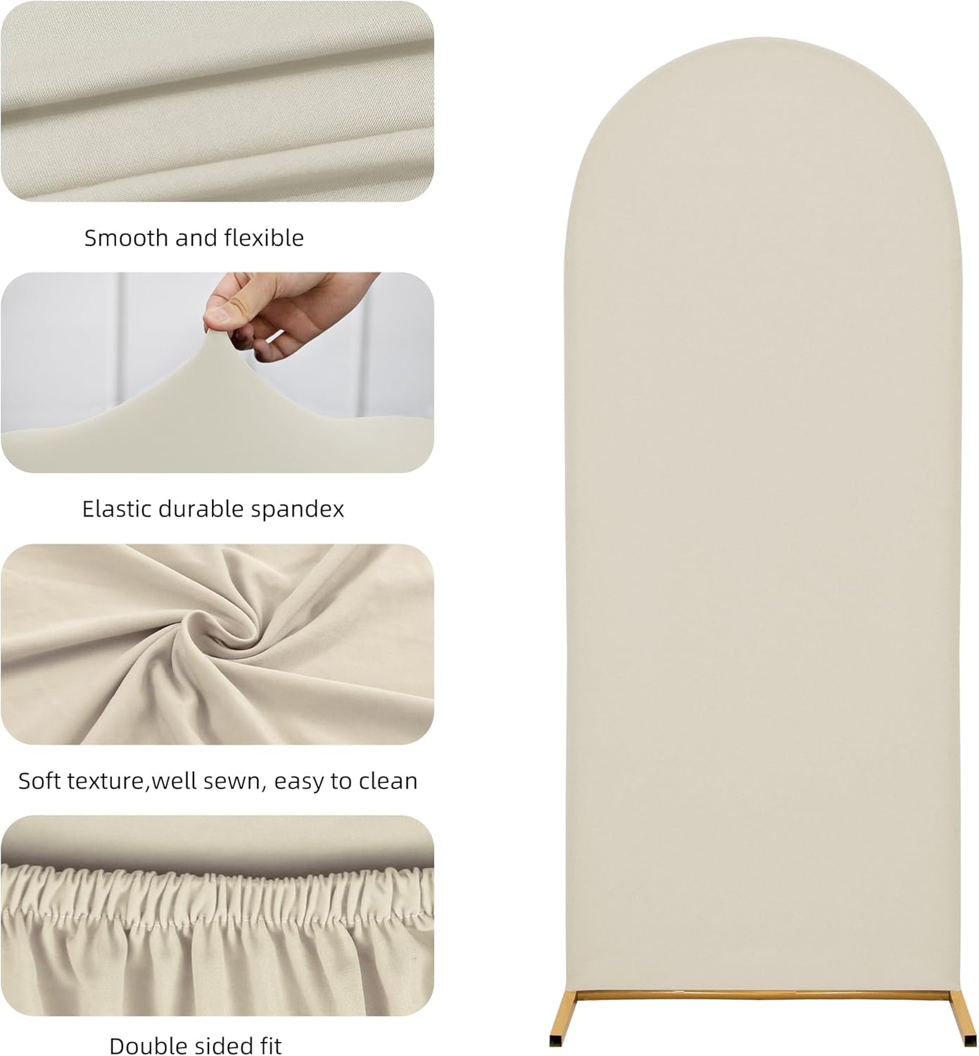 3-Piece Arch Cover Bundle – 7.2FT, 6.6FT & 6FT Stretch Spandex Backdrop Set – Wedding, Birthday & Photo Booth Arch Covers for Every Event