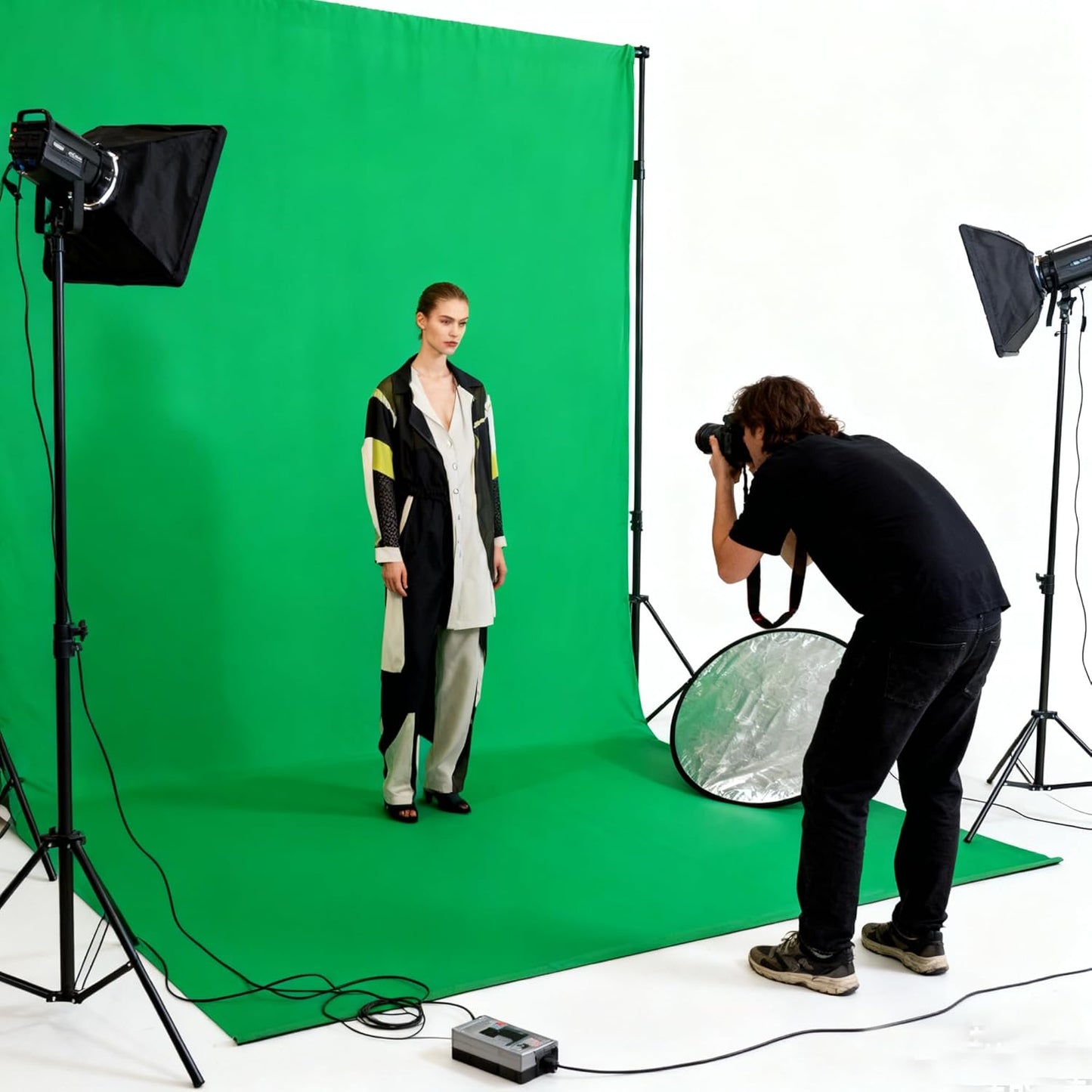 Black Backdrop for Photography Durable Fabric Background Photo Backdrop Video Photography Studio (5x7ft, Black)