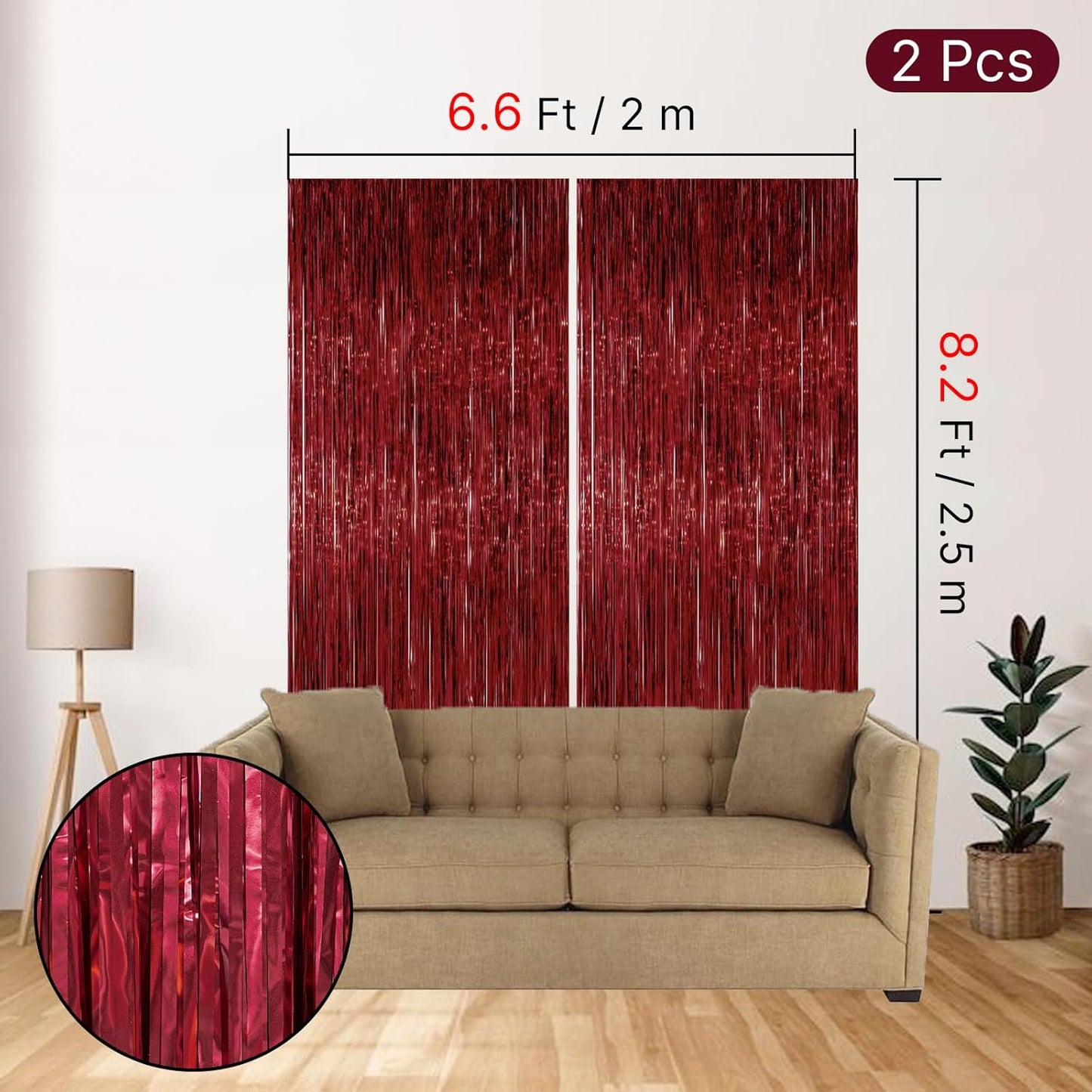 PartyWoo Silver Streamers 3pcs Tinsel Backdrop 8.2FT Metallic Tinsel Foil Fringe Streamer Curtains Party Photo Booth Backdrop for Graduation Baby Shower Bachelorette Wedding Disco Party Decorations
