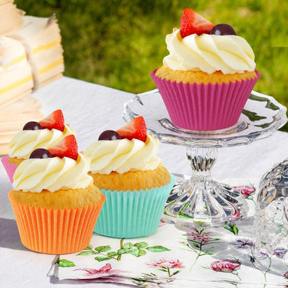 Caperci Standard White Cupcake Liners 500 Count, No Smell, Food Grade & Grease-Proof Baking Cups Paper