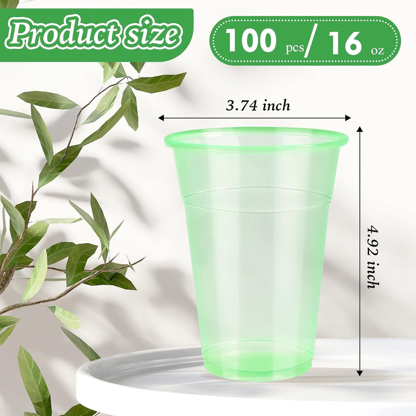 WYTAOHZL 60 Pack 12 Oz Neon Plastic Cups Glowing Plastic Neon Cups for Party Disposable Cup for Wedding Birthday and Party