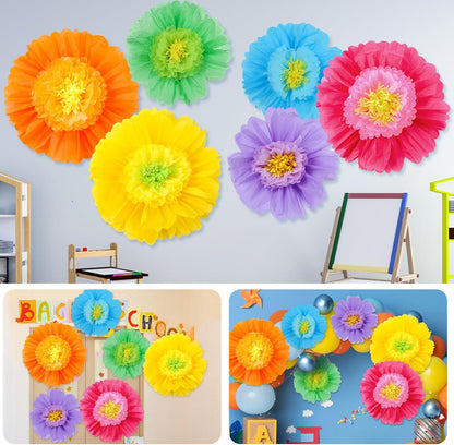 Giegxin 20 Pcs 31.5'', 23.6'', 11.8'', 9.8'' Pink Giant Paper Flower Boho Large Tissue Flower for Wall Pink Pom Pom Floral Decoration for Wall Wedding Bridal Shower Classroom Tea Party Birthday Decor