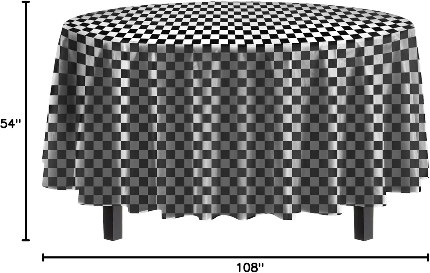 Exquisite Party Solids 6-Pack Premium Plastic Tablecloth 54in. x 108in. Rectangle Plastic Table Cover - Navy