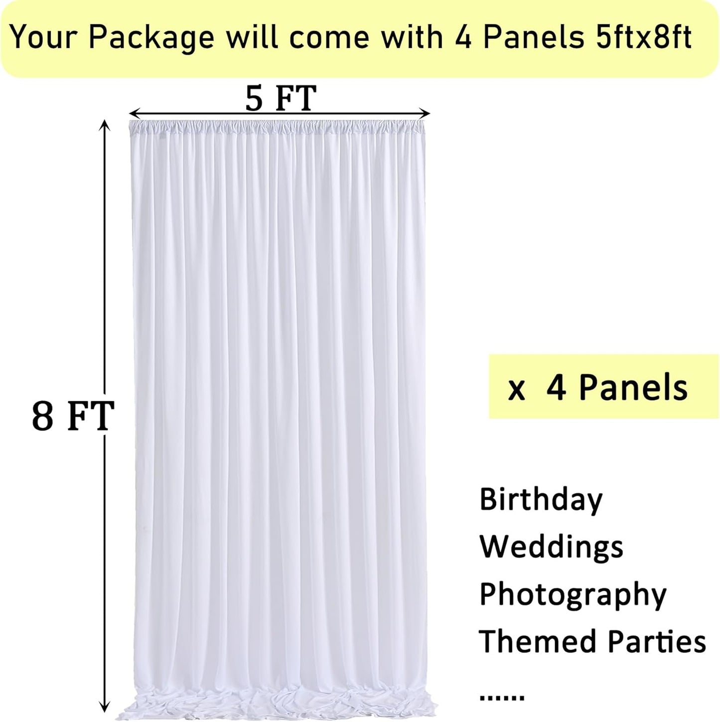 10ftx10ft Black Backdrop Curtains for Weddings Parties, Wrinkle Free 2 Panels Silky Polyester Photo Backdrop Drapes Back Drop Cloth Drapery for Birthday Mother'sDay Photography Background