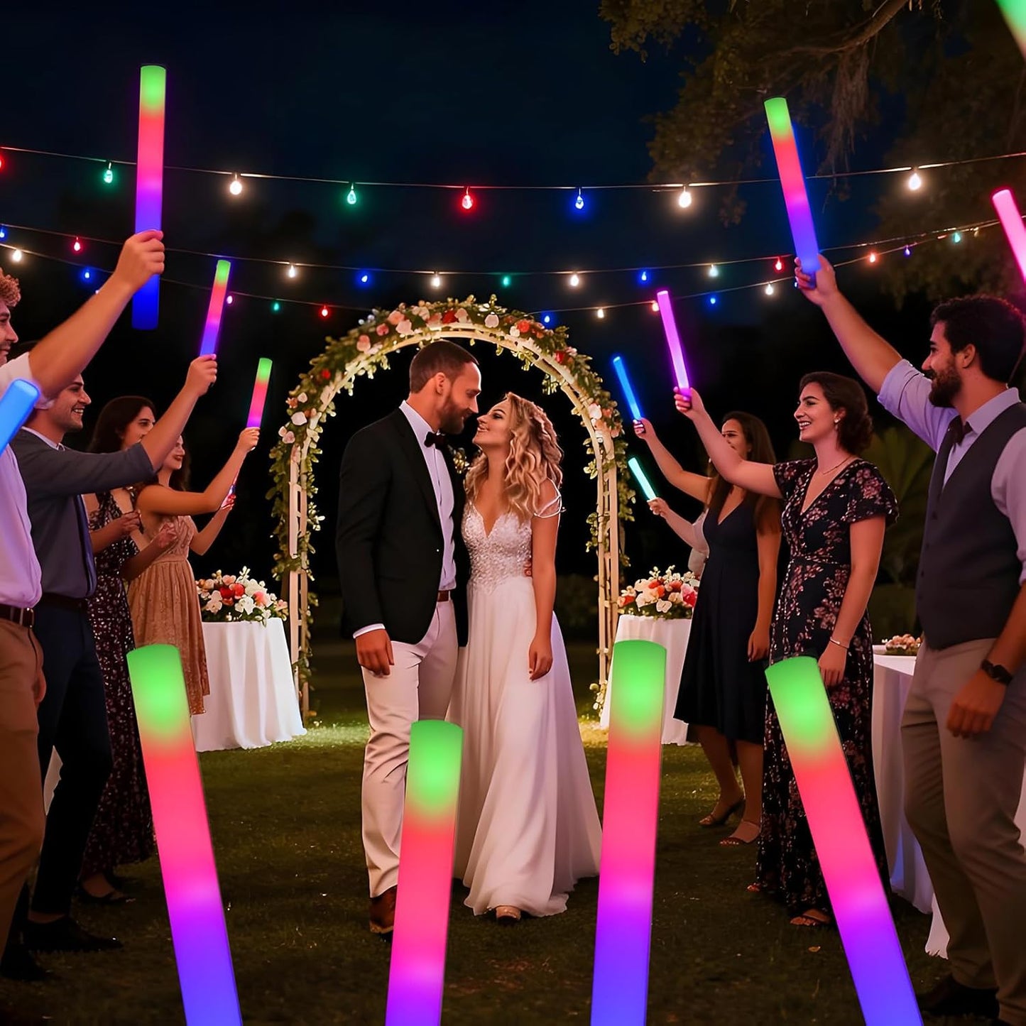 12pcs Foam Glow Sticks,Party Favors Supplies,3 Flashing Modes Glow In The Dark Party Supplies, Light Up Foam Sticks for Wendding Raves Camping Outdoor