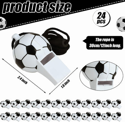 24 or 40 Pcs Baseball Football Soccer Sport Whistles Stadium Sporting Party Favor Noisemakers with Lanyard for Events Team Noise Whistles Loud Sound Party Acc