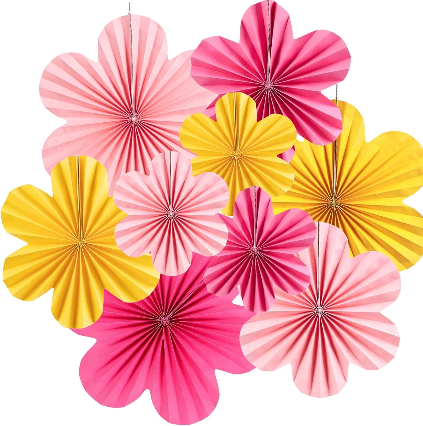 Easy Joy Paper Leaves Decorations for Wall Paper Fans Classroom Decoration Leaves Backdrop Decor Wall Decor,Set of 9