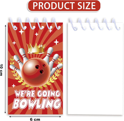 24 Pcs Bowling Mini Notepads Sports Party Favors Goodie Bag Stuffers Notepads Spiral Mini Notebooks for Teens Teacher Classroom Reward