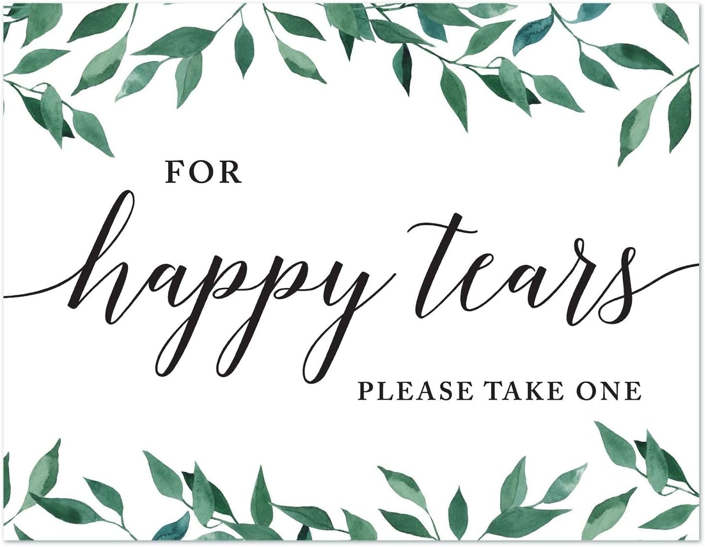 Andaz Press Wedding Party Signs, Natural Greenery Green Leaves, 8.5x11-inch, Bridal Shower Scavenger Hunt, 1-Pack - Colors D