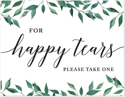 Andaz Press Wedding Party Signs, Natural Greenery Green Leaves, 8.5x11-inch, Bridal Shower Scavenger Hunt, 1-Pack - Colors D