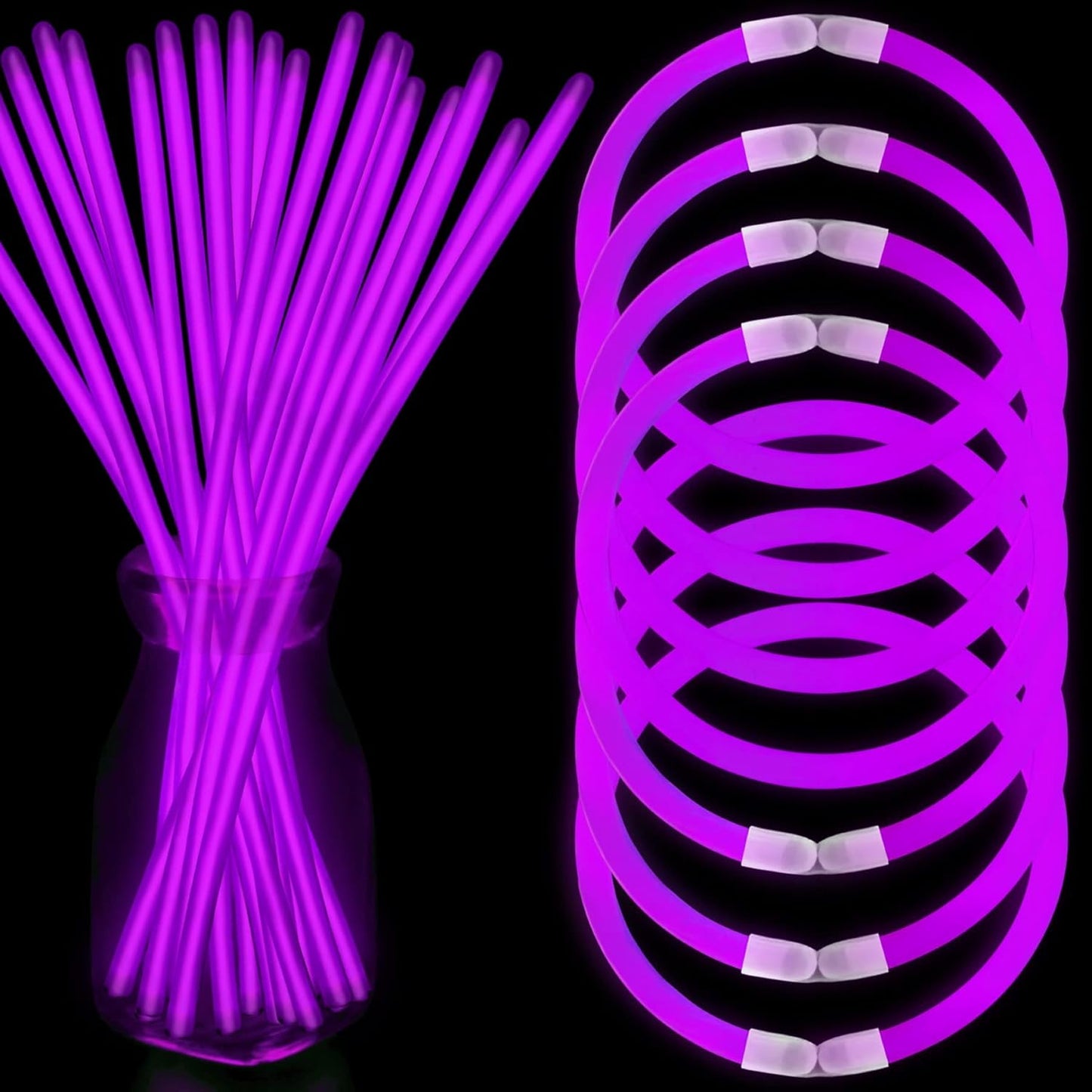 200 Pcs Red Glow Sticks Bracelet Necklaces Bulk Glow in The Dark Party Supplies 8” Light Up Stick with Connectors for Christmas Valentine's Day Easter 4th of July Party Favors Birthday Carnival