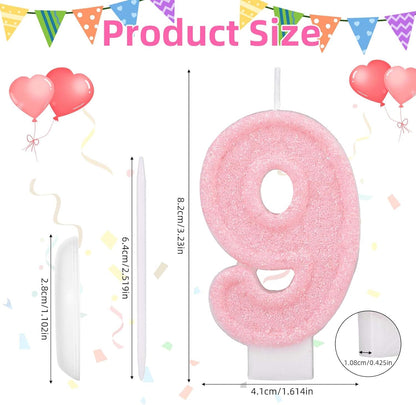 Pink Number One Birthday Candles, Romantic Cake Glitter Pink Number 1st Candles Anniversary Cake First Topper Decoration Cute Birthday Party Supplies for Wedding Anniversary Celebration Supplies (1)