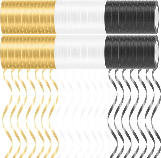 500 Yards Curling Ribbon Black, 1/5" Wide Crimped Black Curling Ribbons - Ideal for Gift Box Wrapping, Birthday, Halloween, Christmas Party Decorations, Balloon String