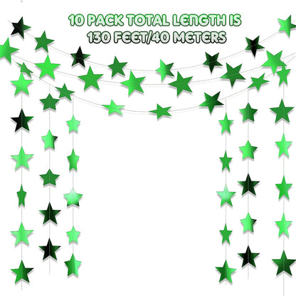 Patelai Glitter Star Garland Banner 2026 Graduation Decor 130 Feet Star Hanging Banner Twinkle Backdrop for Party Birthday Classroom Wedding Supplies(Gold)