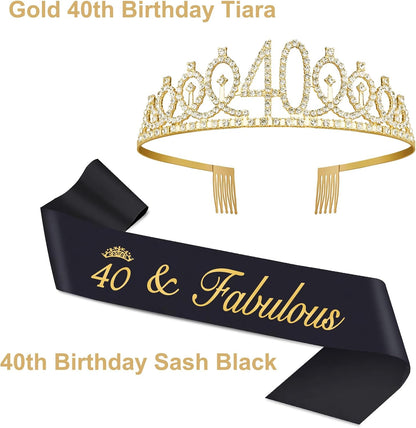 21st Birthday Decorations for Her with 21st Birthday Sash and Crown, Candles Gold, Gifts for 21 Year Old Girls