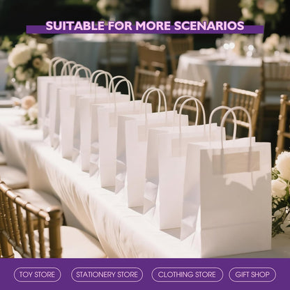 32 Pack Paper Gift Bags with Handles, 5.8"×3.2"×8.25" Party Favor Bags, Gift Bags, Small Gift Bags with Handles, Party Bags, Small Goodie Bags Bulk for Birthday, Crafts, Wedding, Party Supplies (8 Colors)