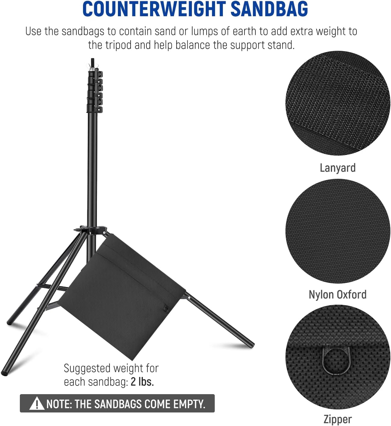 Neewer Photo Studio Backdrop Support System, 10ft/3m Wide 6.6ft/2m High Adjustable Background Stand with 4 Crossbars, 6 Backdrop Clamps, 2 Sandbags, and Carrying Bag for Portrait & Studio Photography