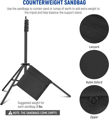 Neewer Photo Studio Backdrop Support System, 10ft/3m Wide 6.6ft/2m High Adjustable Background Stand with 4 Crossbars, 6 Backdrop Clamps, 2 Sandbags, and Carrying Bag for Portrait & Studio Photography