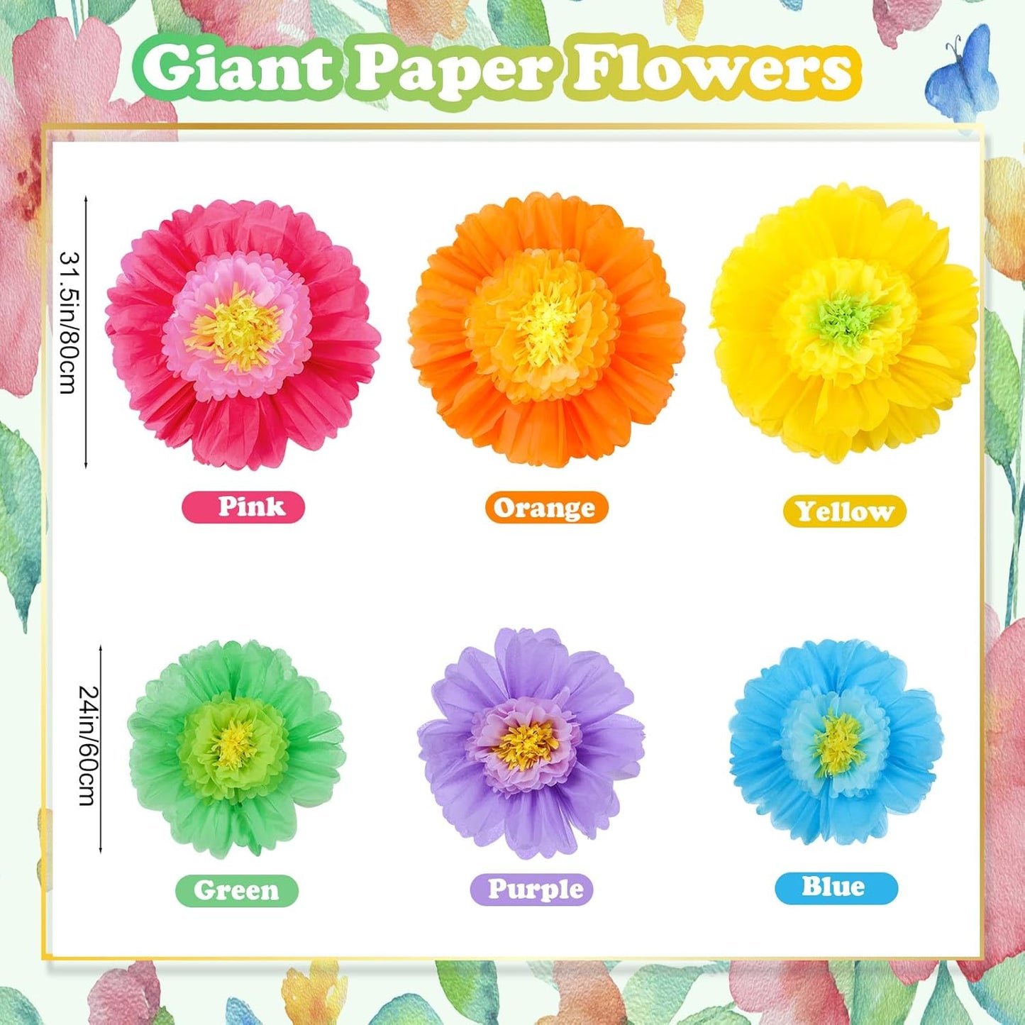 Giegxin 20 Pcs 31.5'', 23.6'', 11.8'', 9.8'' Pink Giant Paper Flower Boho Large Tissue Flower for Wall Pink Pom Pom Floral Decoration for Wall Wedding Bridal Shower Classroom Tea Party Birthday Decor