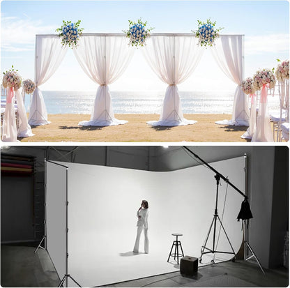BEIYANG 6.5x6.5 FT Backdrop Stand, Adjustable Photo Background Stand Support kit with Carry Bag for Parties, Decoration, Wedding, Photo Video Studio Shooting