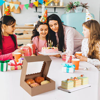 24 pcs12x12x3 Inch Bakery Boxes with Window, White 12 inch Cake Pastry large Pie Cookie Box for Dessert,strawberry,Chocolates Boxes
