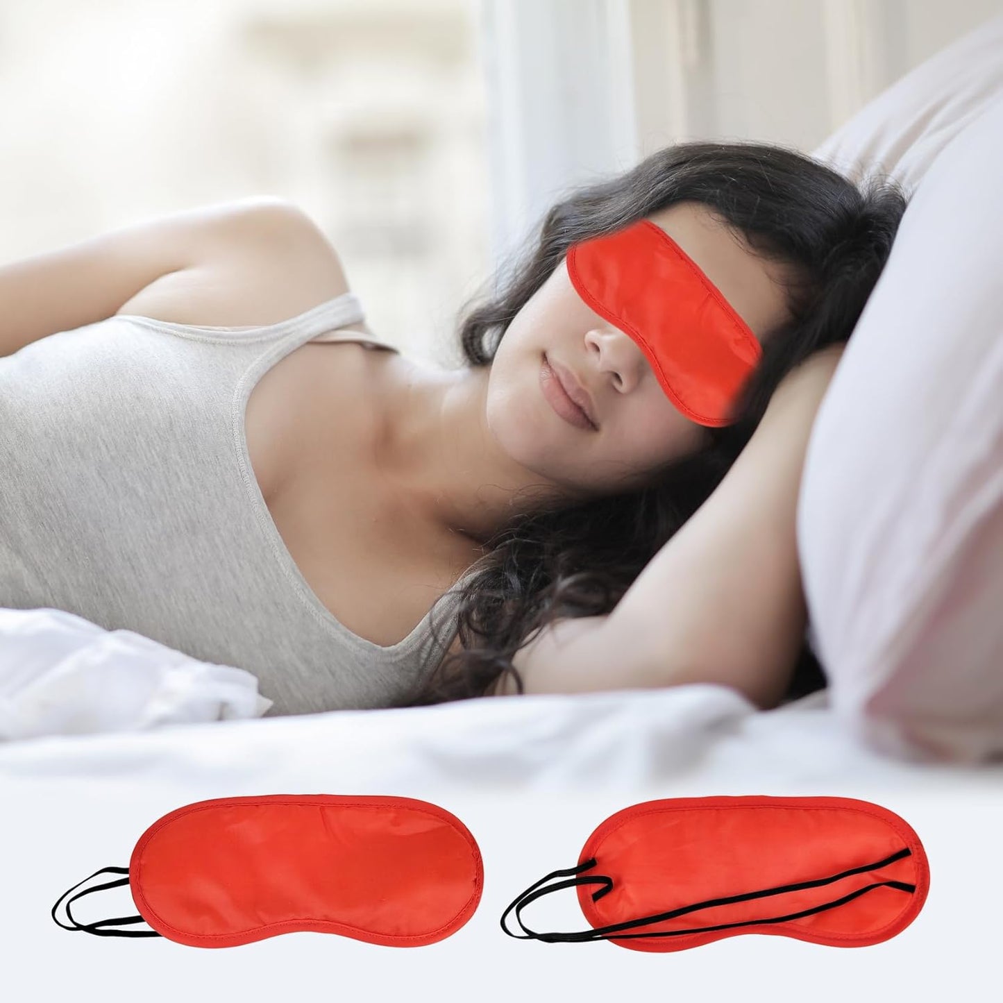 5 Pack Eye Sleep Masks, Sleep Covering, Eye Blinderfold for Sleeping,Travel, Party Games, Supply (Pink)