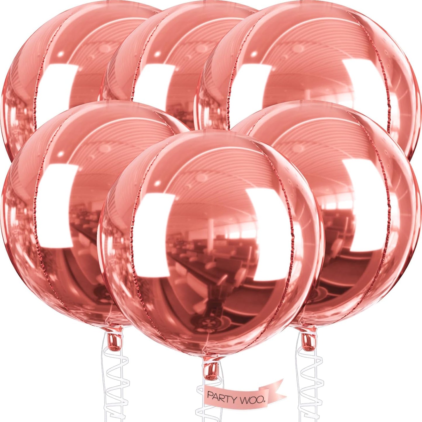 PartyWoo Metallic Gold Foil Balloons 20pcs Different Sizes Pack of 22 15 10 Inch Large Round Foil 4D Inflatable Mirror Ball Mylar Balloons for Graduation Birthday Baby Shower Party Decorations