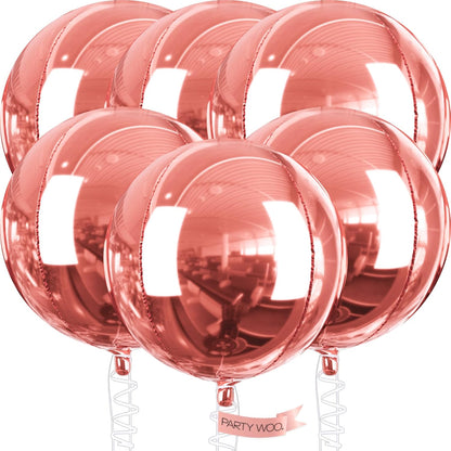 PartyWoo Metallic Gold Foil Balloons 20pcs Different Sizes Pack of 22 15 10 Inch Large Round Foil 4D Inflatable Mirror Ball Mylar Balloons for Graduation Birthday Baby Shower Party Decorations