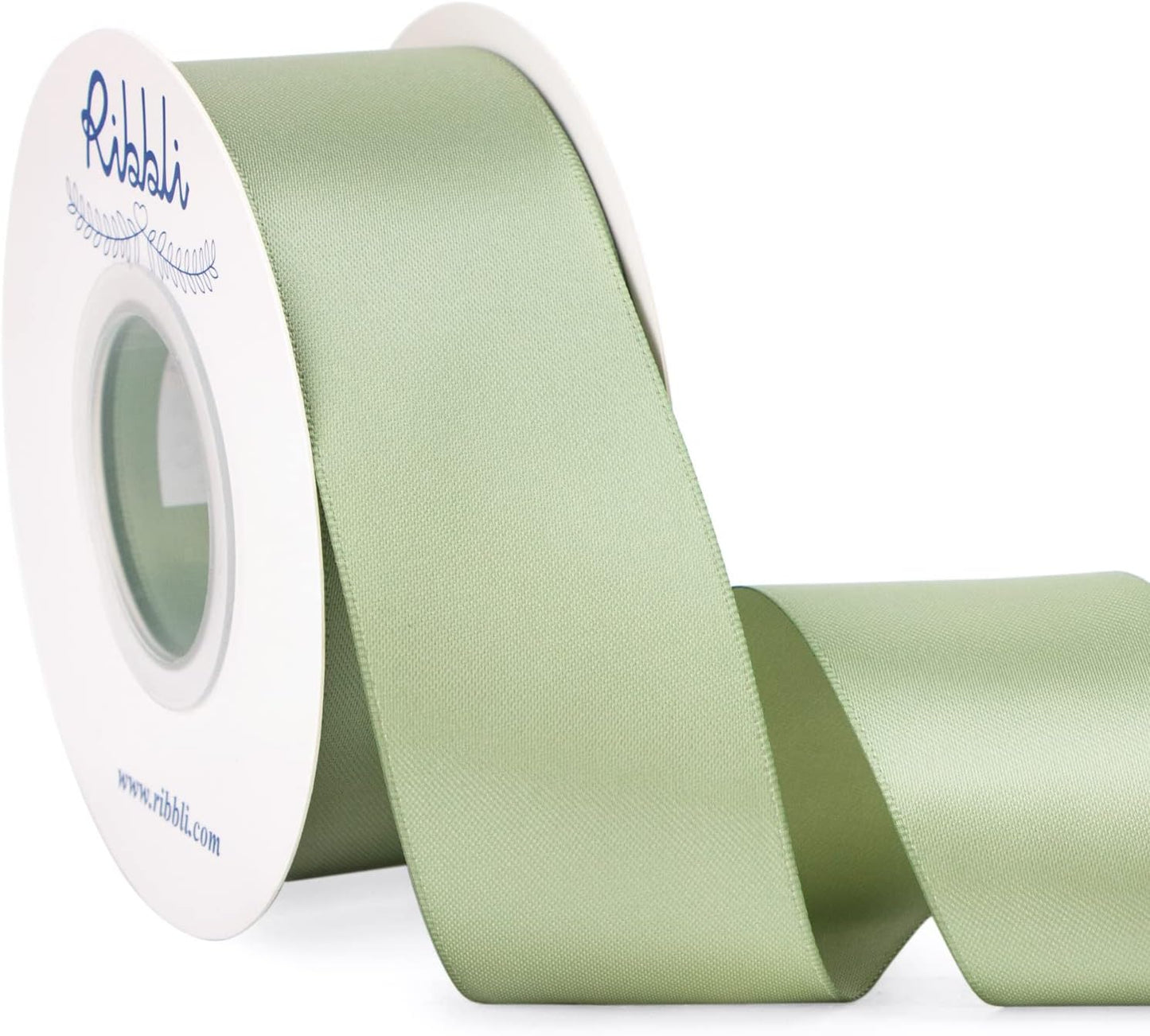 Ribbli Double Faced White Satin Ribbon,3/8” x Continuous 25 Yards,Fabric Ribbon use for Bows Bouquet,Gift Wrapping,Floral Arrangement
