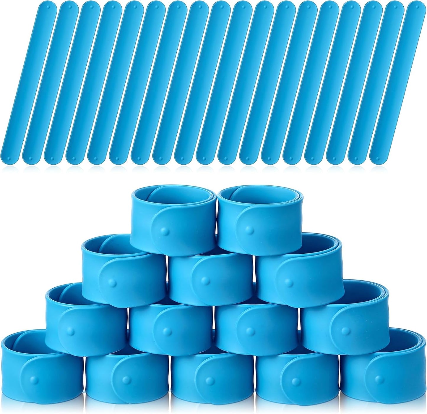 Vinsot 30 Pcs Silicone Slap Bracelets Gift for Kids DIY Slap Bands Party Favor Soft Blank Snap Wristbands Bulk for School Craft Project Painting Classroom Prizes Birthday Wedding